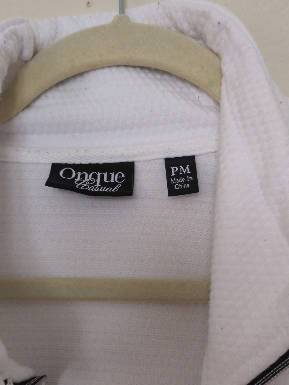 ONQUE CASUALS White Full Zip Jacket Size MP - Picture 3 of 6